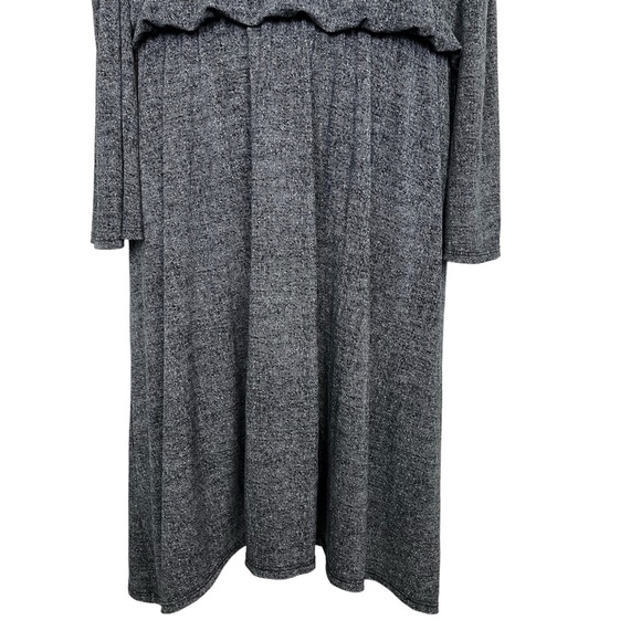 LONDON TIMES Gray Cold Shoulder Blouson Stretch Knit Knee Length Dress sz 10 - Picture 6 of 16